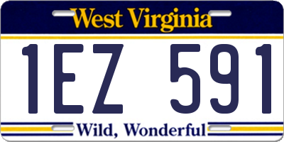 WV license plate 1EZ591