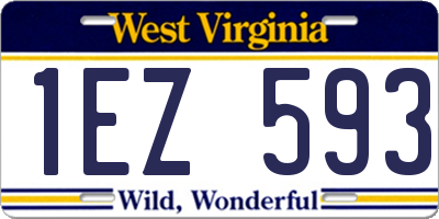 WV license plate 1EZ593