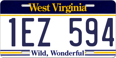 WV license plate 1EZ594