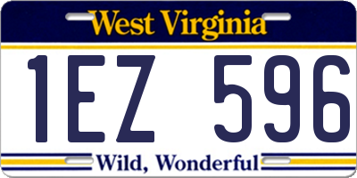 WV license plate 1EZ596
