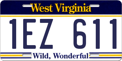 WV license plate 1EZ611