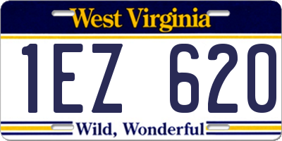 WV license plate 1EZ620