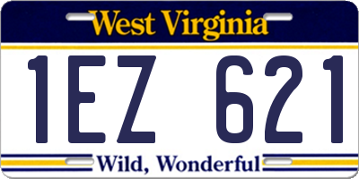 WV license plate 1EZ621