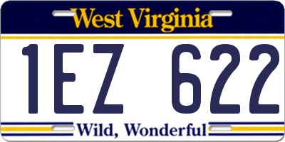WV license plate 1EZ622