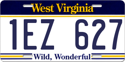 WV license plate 1EZ627
