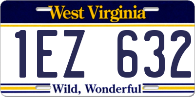 WV license plate 1EZ632