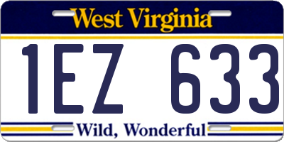 WV license plate 1EZ633