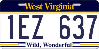 WV license plate 1EZ637