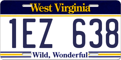 WV license plate 1EZ638