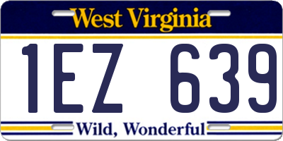 WV license plate 1EZ639