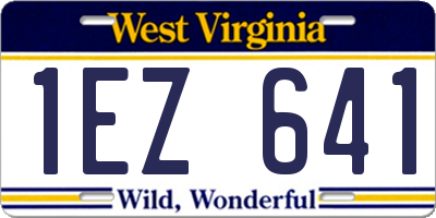 WV license plate 1EZ641