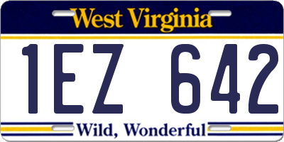 WV license plate 1EZ642