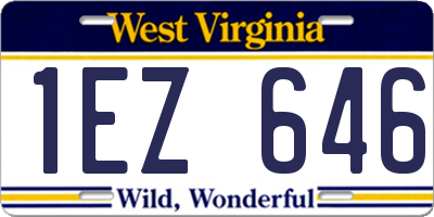 WV license plate 1EZ646