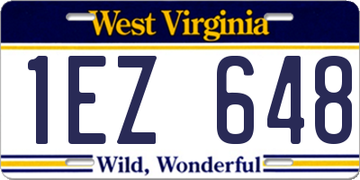 WV license plate 1EZ648