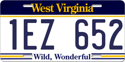 WV license plate 1EZ652