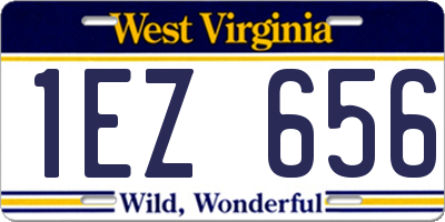 WV license plate 1EZ656