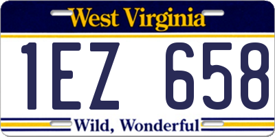 WV license plate 1EZ658