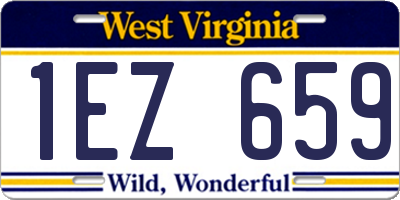 WV license plate 1EZ659