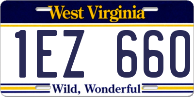 WV license plate 1EZ660