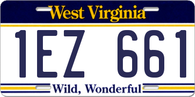 WV license plate 1EZ661
