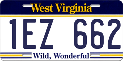 WV license plate 1EZ662