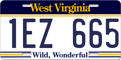 WV license plate 1EZ665