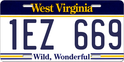 WV license plate 1EZ669