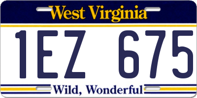 WV license plate 1EZ675