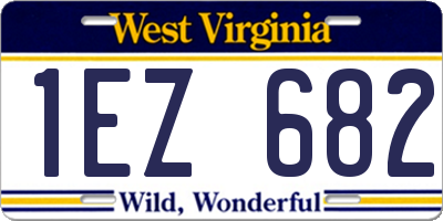 WV license plate 1EZ682