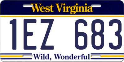 WV license plate 1EZ683