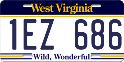 WV license plate 1EZ686