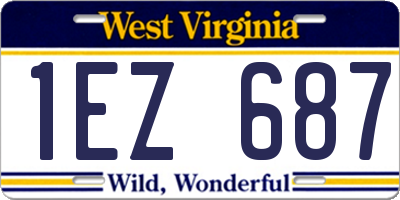 WV license plate 1EZ687