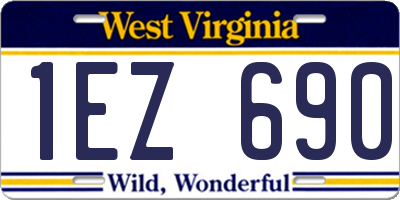 WV license plate 1EZ690