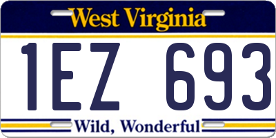 WV license plate 1EZ693