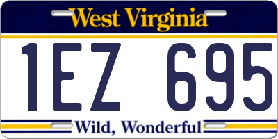 WV license plate 1EZ695