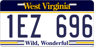 WV license plate 1EZ696
