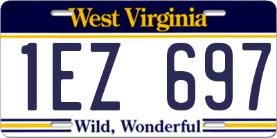 WV license plate 1EZ697