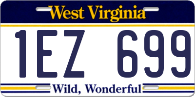 WV license plate 1EZ699