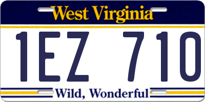 WV license plate 1EZ710