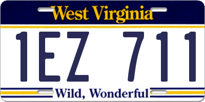 WV license plate 1EZ711