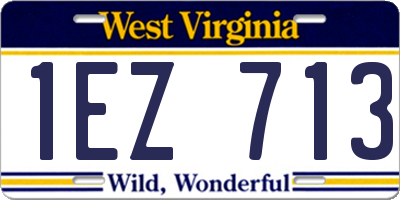 WV license plate 1EZ713