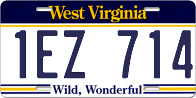 WV license plate 1EZ714