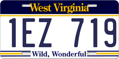 WV license plate 1EZ719