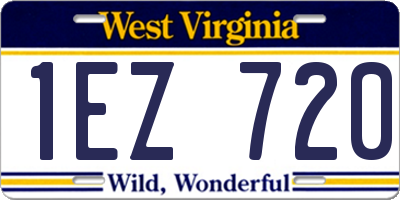 WV license plate 1EZ720