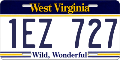 WV license plate 1EZ727