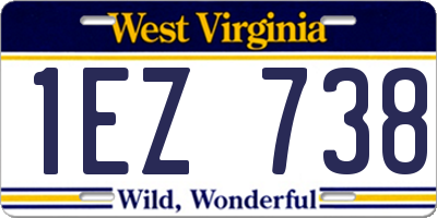 WV license plate 1EZ738