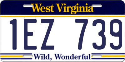 WV license plate 1EZ739