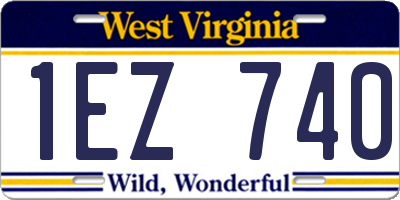 WV license plate 1EZ740