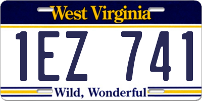 WV license plate 1EZ741