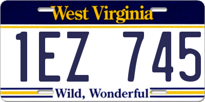 WV license plate 1EZ745